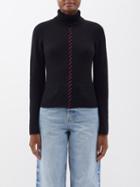 The Elder Statesman - Nimbus Whipstitched Cashmere-blend Sweater - Womens - Black Pink