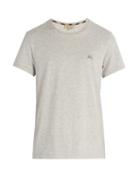 Matchesfashion.com Burberry - Logo Embroidered Cotton T Shirt - Mens - Grey