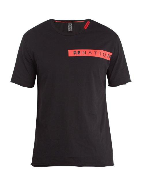 Matchesfashion.com P.e Nation - Drift Defence Cotton T Shirt - Mens - Black Red