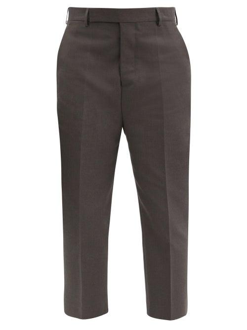 Matchesfashion.com Rick Owens - Cropped Recycled Twill Tailored Trousers - Womens - Grey