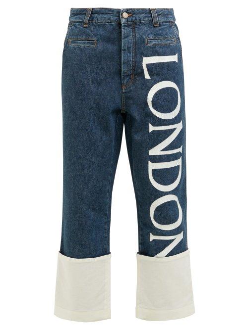Matchesfashion.com Loewe - Fisherman Cropped Straight Leg Jeans - Womens - Blue White