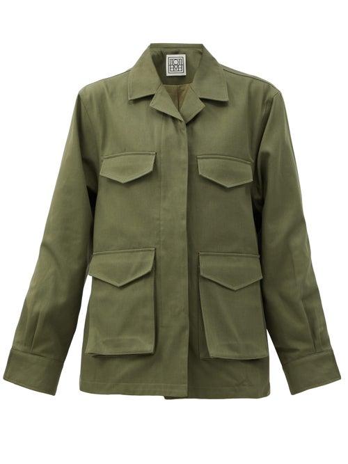 Matchesfashion.com Totme - Avignon Flap-pocket Cotton-twill Jacket - Womens - Khaki