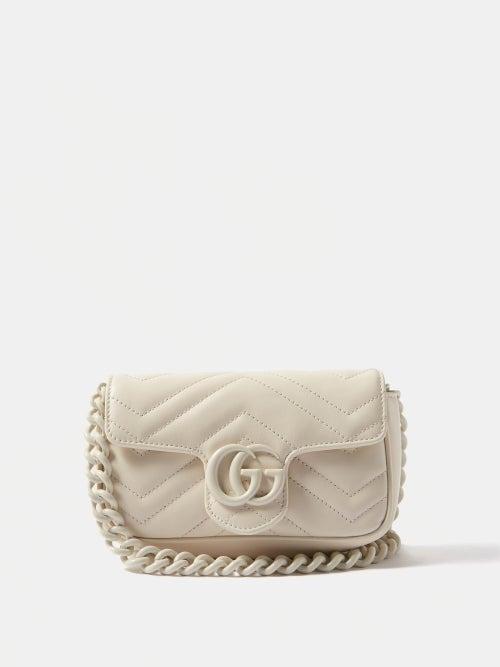 Gucci - Gg Marmont Leather Belt Bag - Womens - White