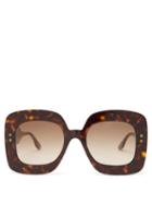 Matchesfashion.com Bottega Veneta - Oversized Acetate Sunglasses - Womens - Tortoiseshell