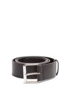 Matchesfashion.com Balenciaga - Logo Print Leather Belt - Mens - Black White