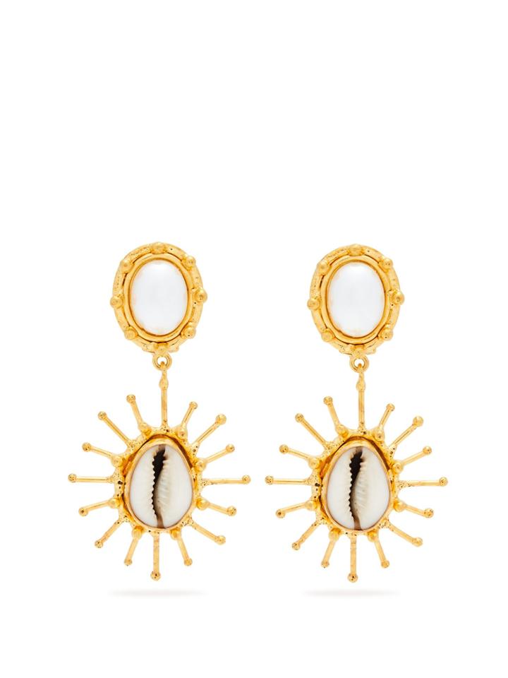 Sylvia Toledano Grigri Shell And Faux-pearl Drop Earrings