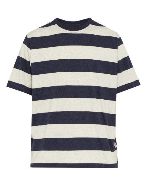 Matchesfashion.com Oliver Spencer - Striped Cotton T Shirt - Mens - Blue White