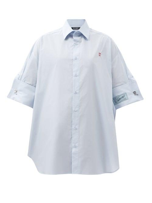Raf Simons - Oversized Cotton-poplin Shirt - Womens - Light Blue
