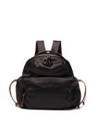 Matchesfashion.com See By Chlo - Tilly Logo-embroidered Satin And Leather Backpack - Womens - Black