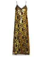 Matchesfashion.com Gucci - Sequin Embellished Logo Dress - Womens - Black