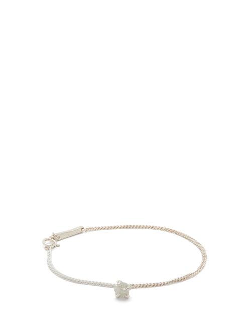 Matchesfashion.com Pearls Before Swine - Raw-diamond And Sterling-silver Bracelet - Mens - Silver