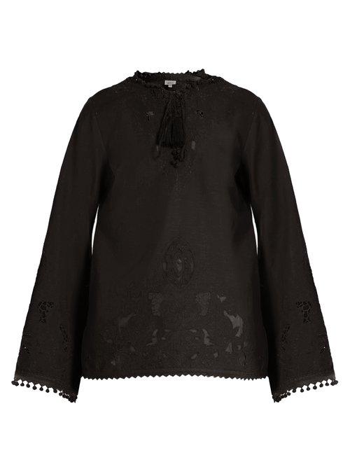 Matchesfashion.com Talitha - Sana Cut Out Cotton Tunic - Womens - Black