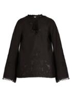 Matchesfashion.com Talitha - Sana Cut Out Cotton Tunic - Womens - Black