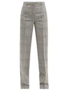 Matchesfashion.com Versace - Prince Of Wales Check Wool Straight Leg Trousers - Womens - Grey Multi