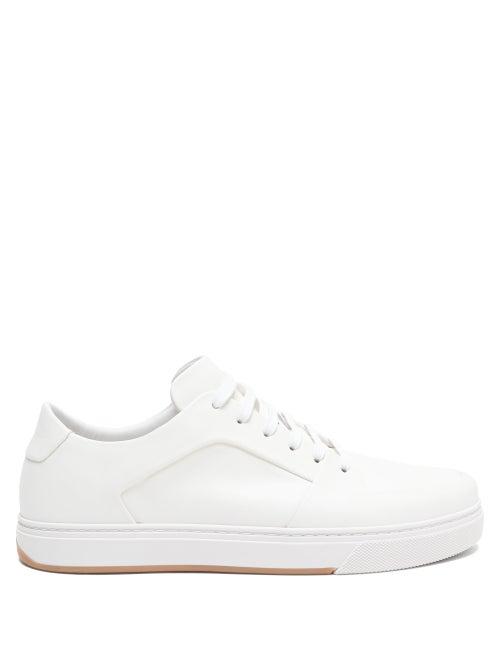 Matchesfashion.com Bottega Veneta - Seamless Leather Trainers - Mens - White