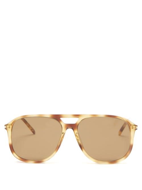 Saint Laurent - Aviator Tortoiseshell-acetate Sunglasses - Mens - Brown