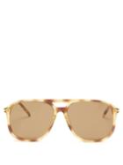 Saint Laurent - Aviator Tortoiseshell-acetate Sunglasses - Mens - Brown