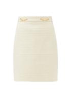 Matchesfashion.com Gucci - Horsebit-plaque Cotton-blend Tweed Mini Skirt - Womens - Ivory