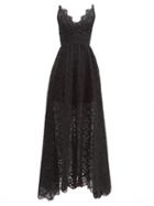 Matchesfashion.com Elie Saab - Broderie Anglaise Cotton Blend Gown - Womens - Black
