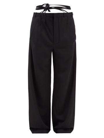 Ann Demeulemeester - Bonne Tie-waist Wool-twill Suit Trousers - Mens - Black