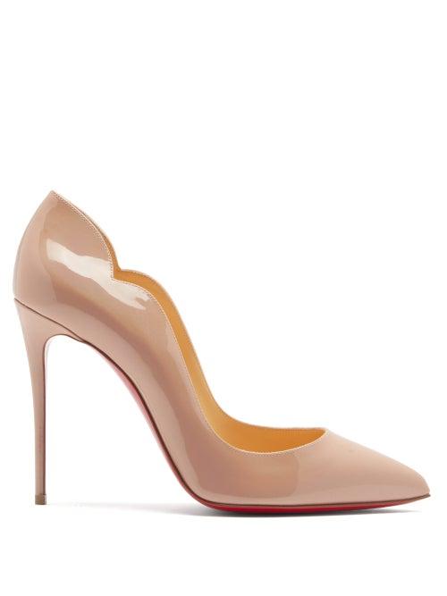 Matchesfashion.com Christian Louboutin - Hot Chick 100 Patent Leather Pumps - Womens - Nude Multi