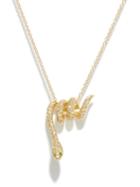 Matchesfashion.com Ileana Makri - Diamond & 18kt Gold Snake-pendant Necklace - Womens - Yellow Gold
