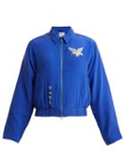 Matchesfashion.com Maharishi - Eagle Embroidered Silk Jacket - Womens - Blue