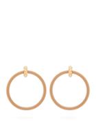 Matchesfashion.com Balenciaga - Marble Effect Hoop Earrings - Womens - Brown