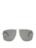 Matchesfashion.com Saint Laurent - Aviator Metal Sunglasses - Mens - Gold
