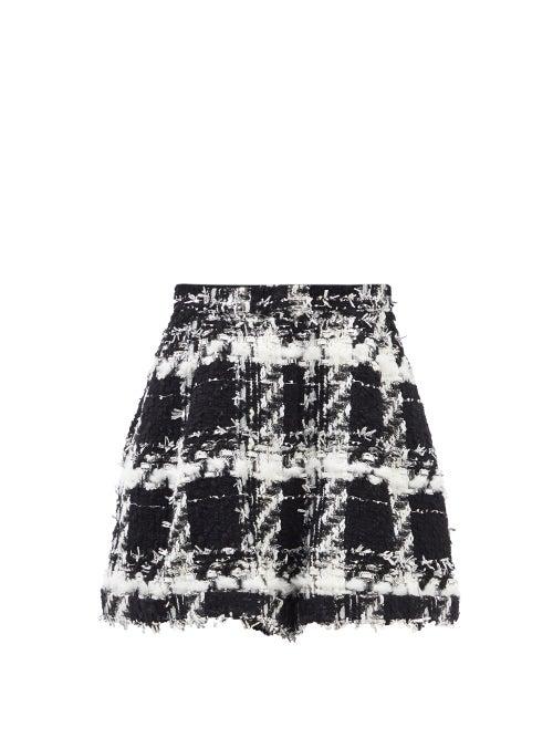 Halpern - Domino French Tweed Shorts - Womens - Black White