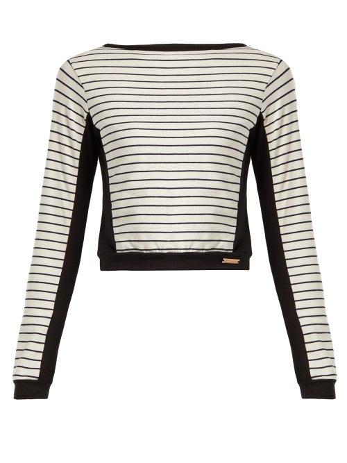 Matchesfashion.com Pepper & Mayne - Wells Striped Cropped Top - Womens - White Black