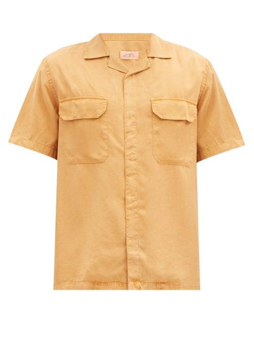 Matchesfashion.com Saturdays Nyc - Gibson Flap-pocket Tencel Shirt - Mens - Orange