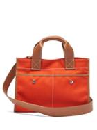 Matchesfashion.com Rue De Verneuil - Reporter Medium Leather-trim Gabardine Tote Bag - Womens - Orange Multi