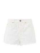 Matchesfashion.com Raey - Tahiti Frayed-hem Denim Shorts - Womens - White