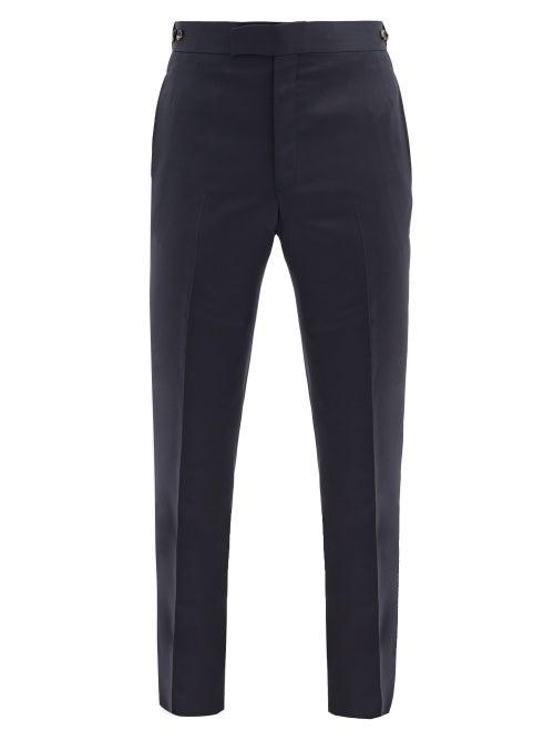 Matchesfashion.com Gabriela Hearst - Sebastian Wool-twill Trousers - Mens - Navy