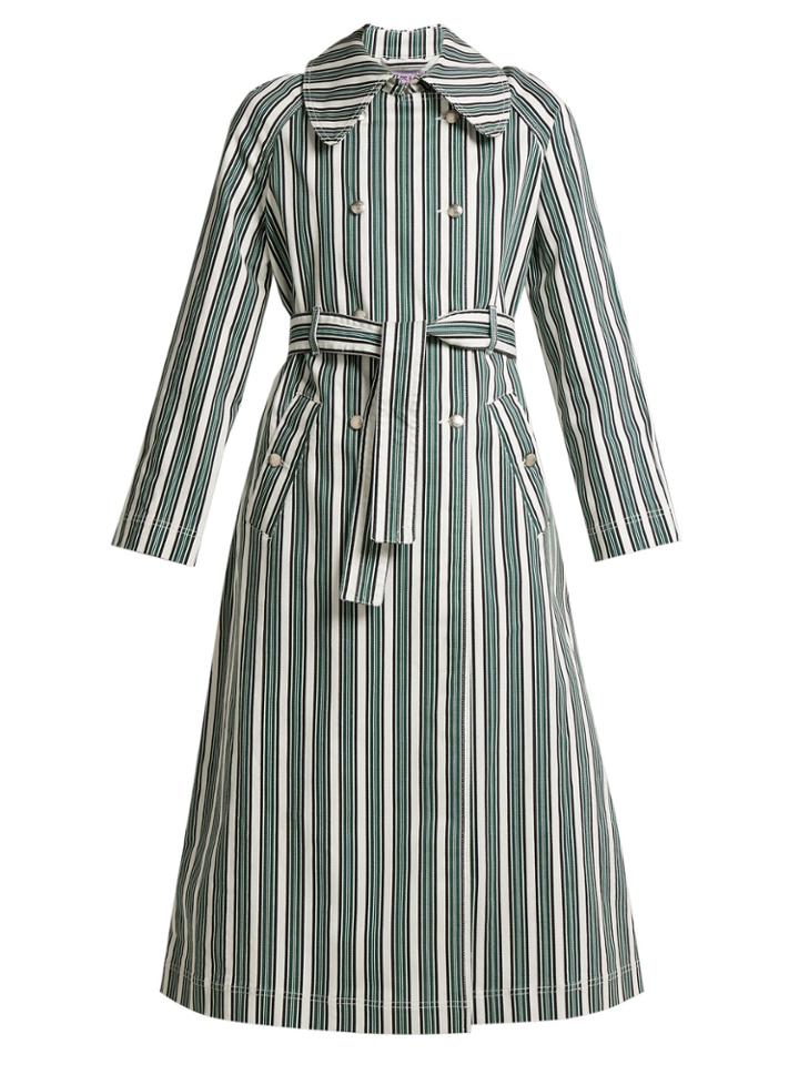 Alexachung Striped Cotton-blend Trench Coat