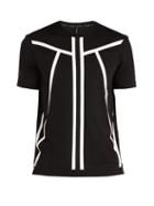 Matchesfashion.com Blackbarrett By Neil Barrett - Linear Print Cotton T Shirt - Mens - Black White