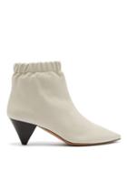 Matchesfashion.com Isabel Marant - Leffie Leather Ankle Boots - Womens - White