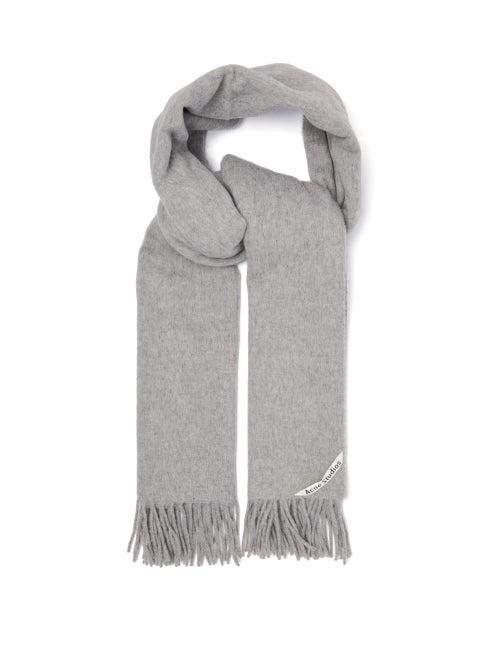 Ladies Accessories Acne Studios - Canada New Fringed Wool Scarf - Womens - Grey