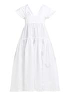 Matchesfashion.com Cecilie Bahnsen - Mimi Ruffled Cotton Poplin Midi Dress - Womens - White