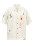 Story Mfg. - Nice Trip Short-sleeved Organic-cotton Blend Shirt - Womens - Ivory