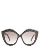 Gucci Embellished Cat-eye Acetate Sunglasses