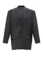 Acne Studios - Double-breasted Pinstriped Wool-blend Jacket - Womens - Dark Grey