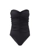 Matchesfashion.com Jade Swim - Yara Ruched Strapless Swimsuit - Womens - Black