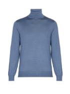 Matchesfashion.com Ermenegildo Zegna - Roll Neck Cashmere And Silk Blend Sweater - Mens - Blue