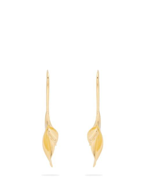 Matchesfashion.com Ryan Storer - Sansevieria Gold Plated Drop Earrings - Womens - Gold