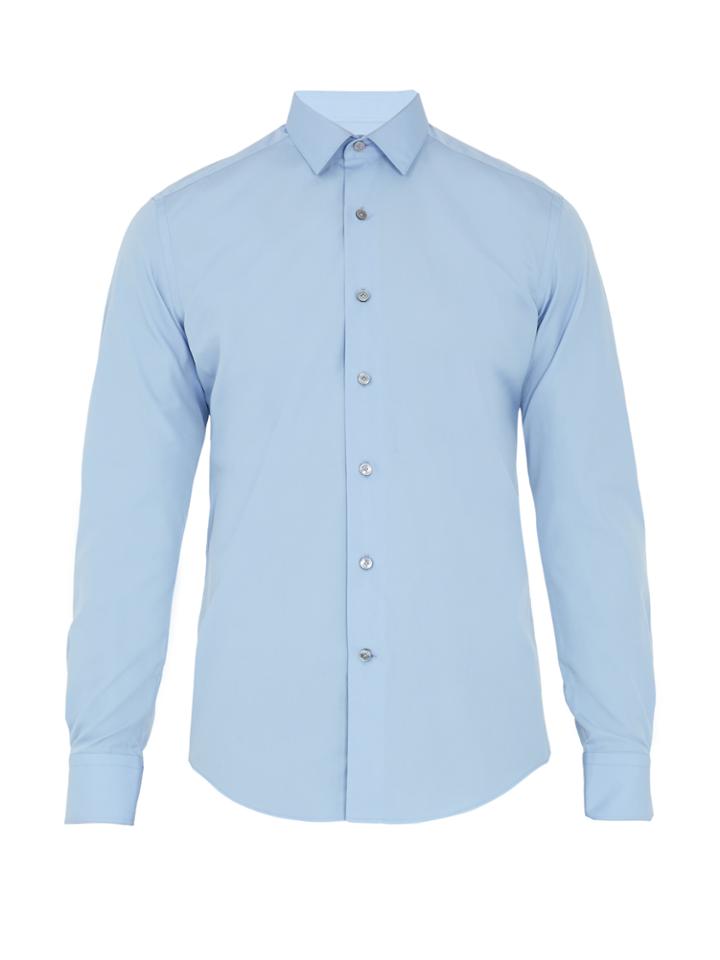 Lanvin Single-cuff Spread-collar Cotton Shirt
