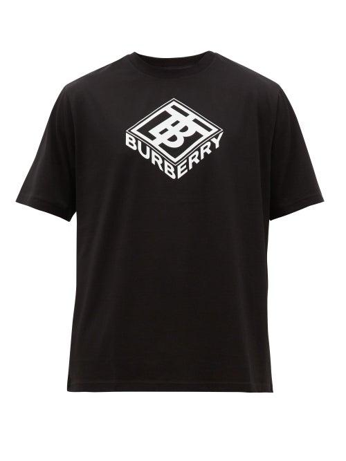 Matchesfashion.com Burberry - Ellison Print Cotton T Shirt - Mens - Black