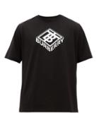 Matchesfashion.com Burberry - Ellison Print Cotton T Shirt - Mens - Black