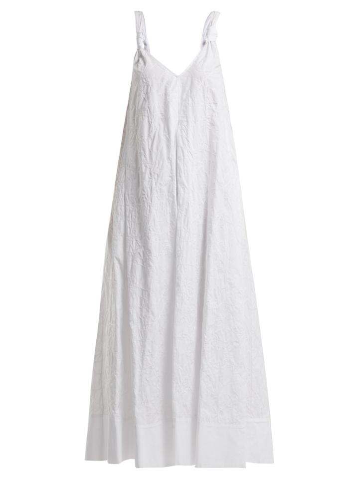 Elizabeth And James Denali Floral-embroidered V-neck Cotton Dress